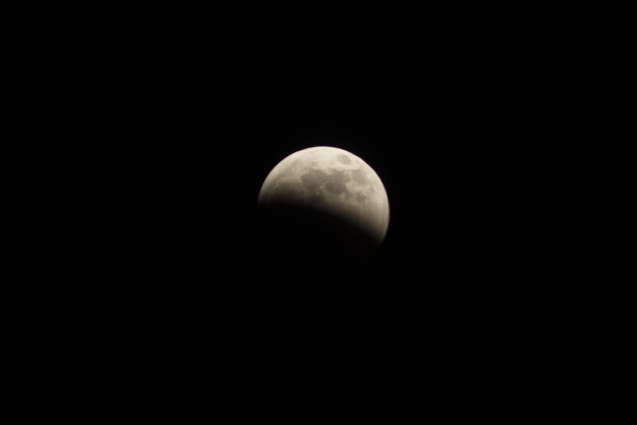 Partial lunar eclipse - midway