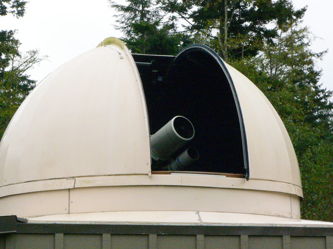 Telescope aimed at the sky